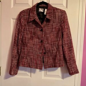 Emma James Burgundy Tweed Blazer
